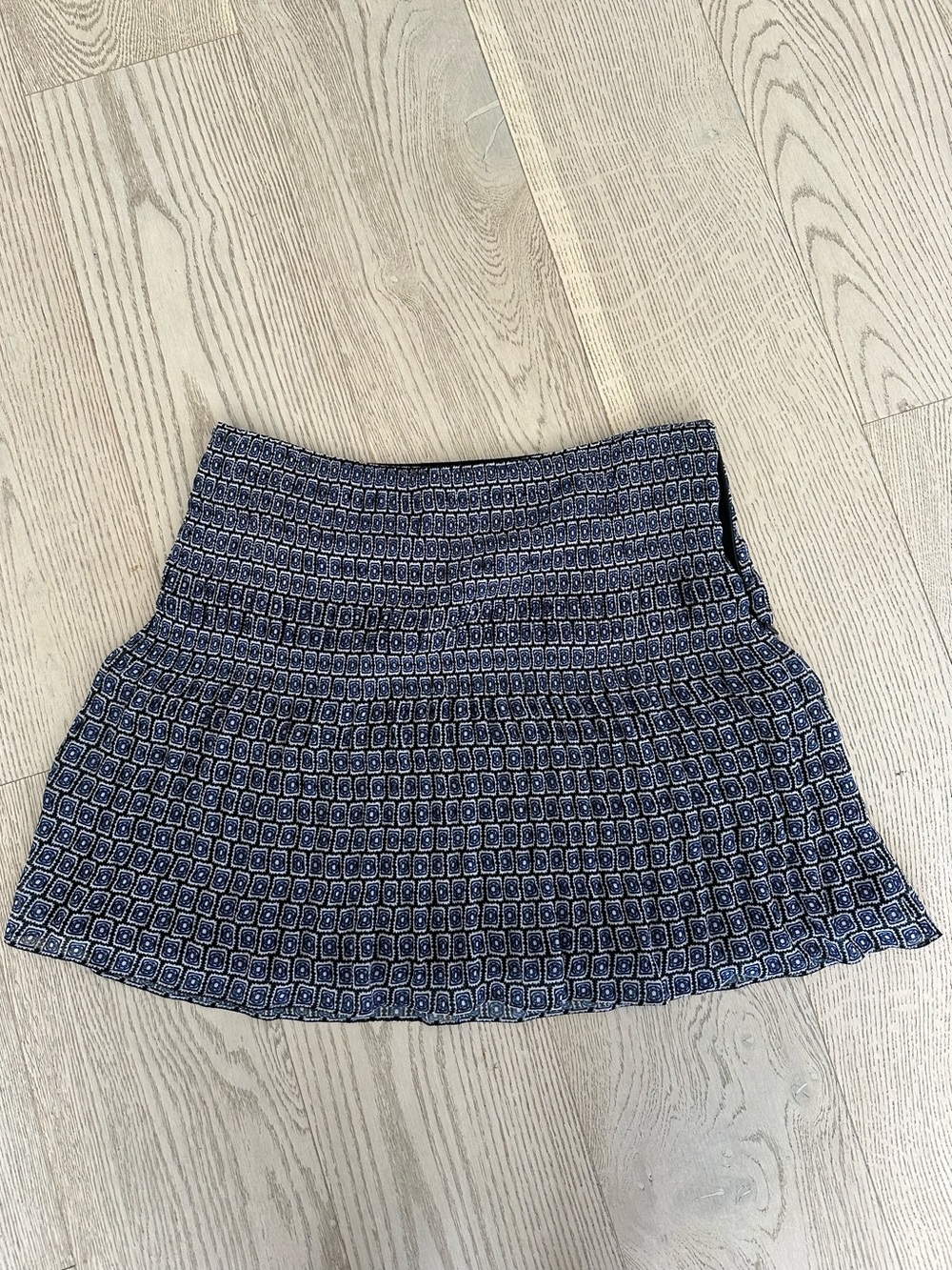 Diane Von Furstenberg Navy Patterned Mini Skirt